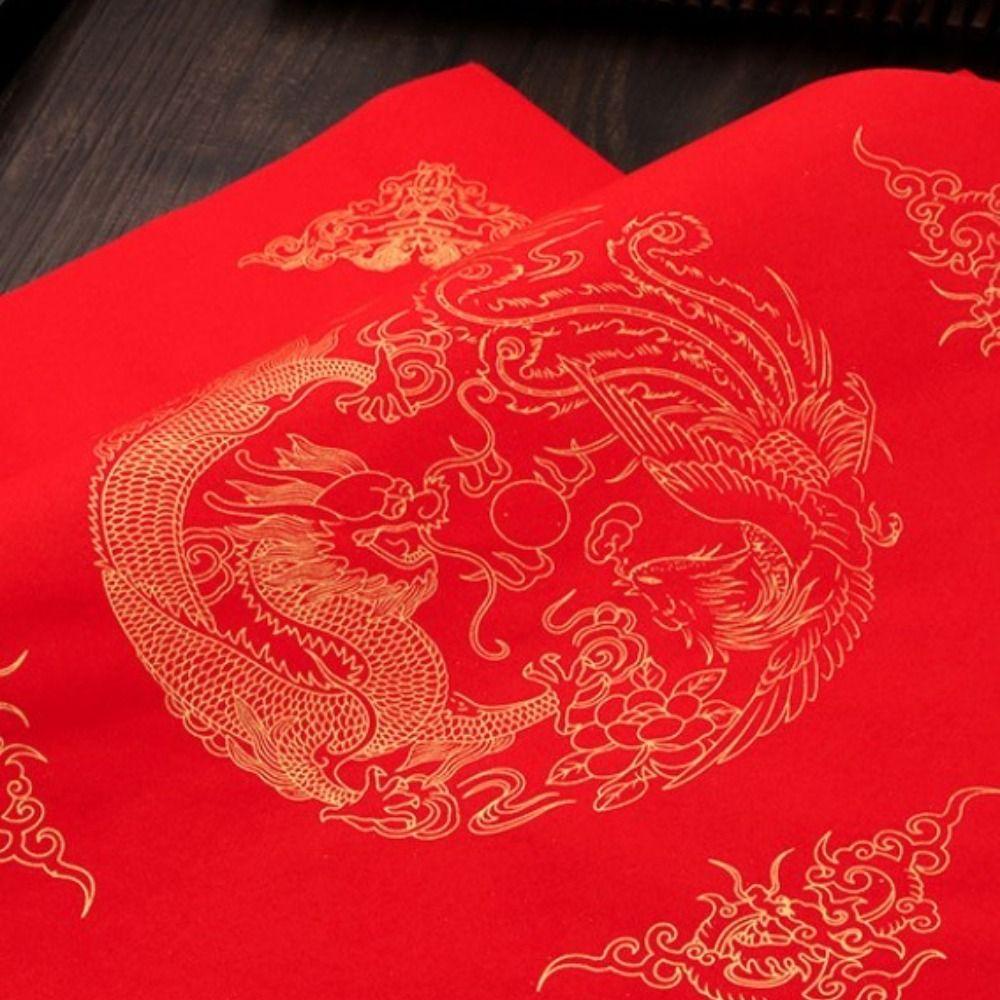 [Elegan] New Year Red Xuan Paper Blank Red Spring Festival Berkah Good Luck Kertas Kaligrafi Tradisional