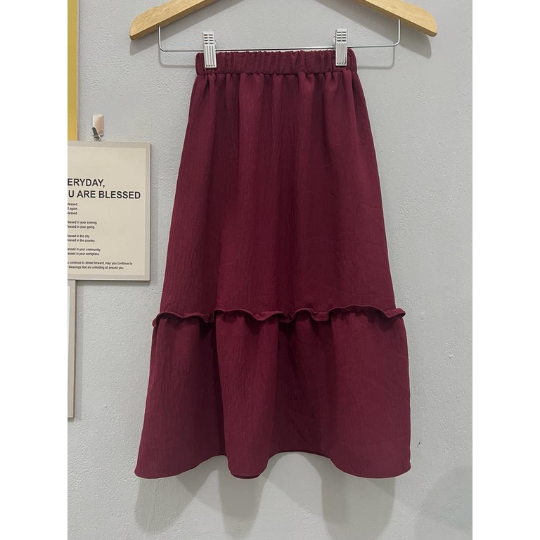 Jimmedy.id - Skirt Anak Tingkat Satu/Rok Anak Perempuan Korea Bahan Crinkle Premium Untuk Usia 3-9 Tahun