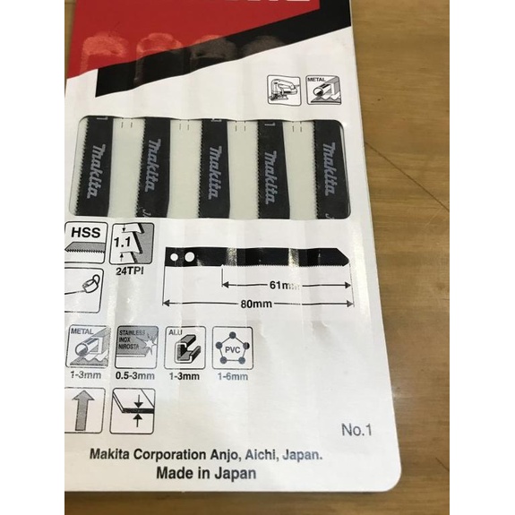 MATA JIGSAW NO. 1 MAKITA ( KEPALA LUBANG)