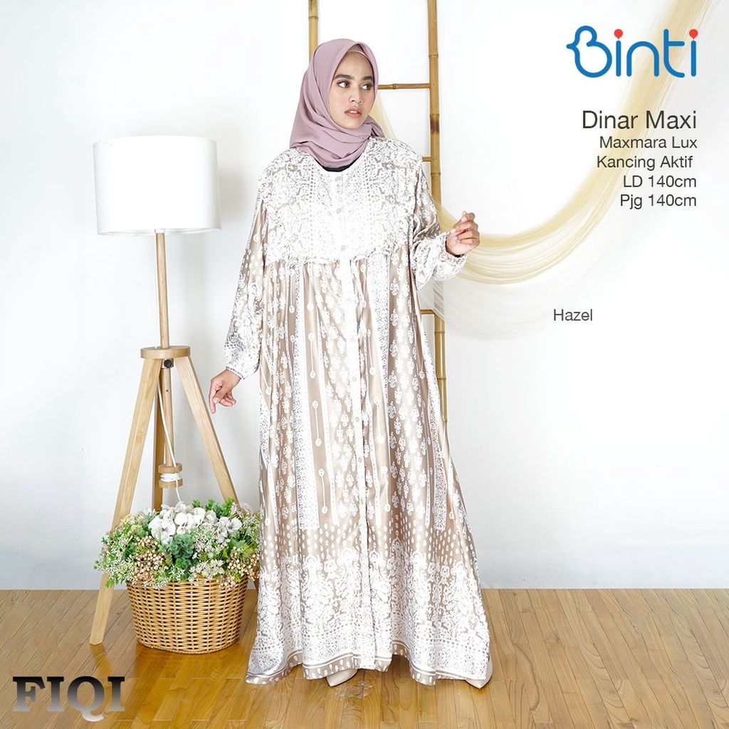 Binti Dress Gamis Maxmara Lux Dinar Maxi LD 140 Jumbo