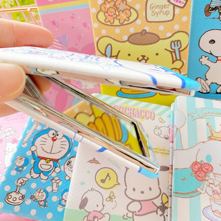 Pocket mirror kaca cermin snoopy Sanrio Cinnamoroll Pompompurin Hello Kitty My Melody Pochacco Sailor Moon