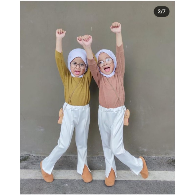 Celana Cutbray Scuba Belah Anak Perempuan 1-5 Tahun I Celana Panjang Anak Cewek