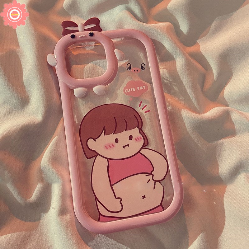 Soft Case Motif Kartun Perempuan Gemuk 3D Untuk Realme C33 8 8pro 9 9pro + C15 C25s C31 5 6i 9i 5s 5 7i 7 C25 C21Y C25Y C17 C21 C11 C35 C112 C303 Cover Penutup Mesin Cuci