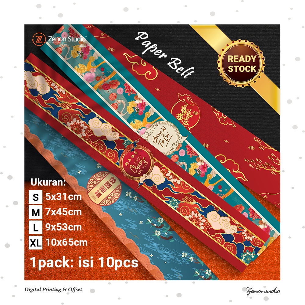 

[10pcs] Paper Belt Imlek CNY Roll Label Chinese New Year Kado Hadiah Ver 1