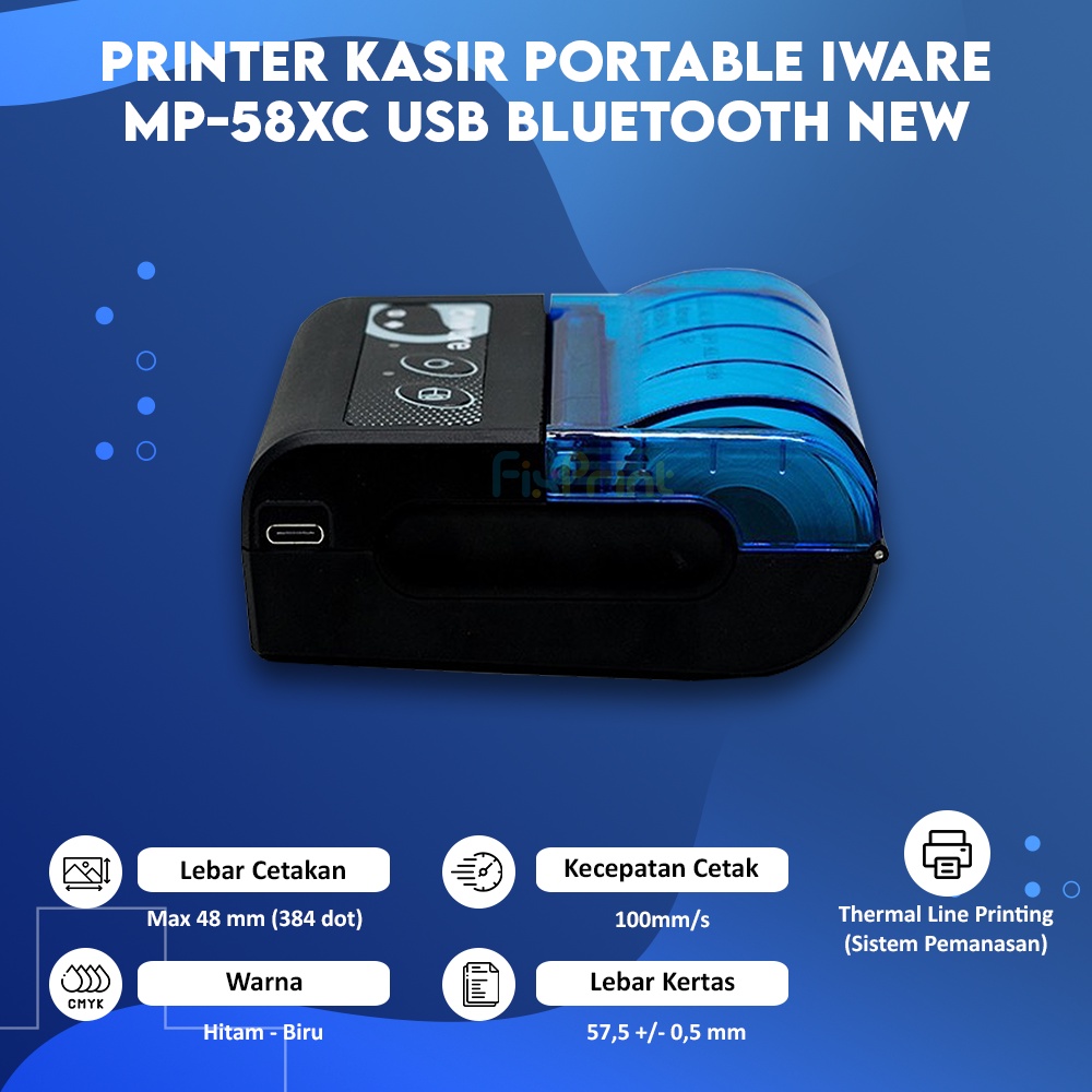 Printer Thermal Mobile MP-58X RPP02N New, Printer Kasir Portable IWare