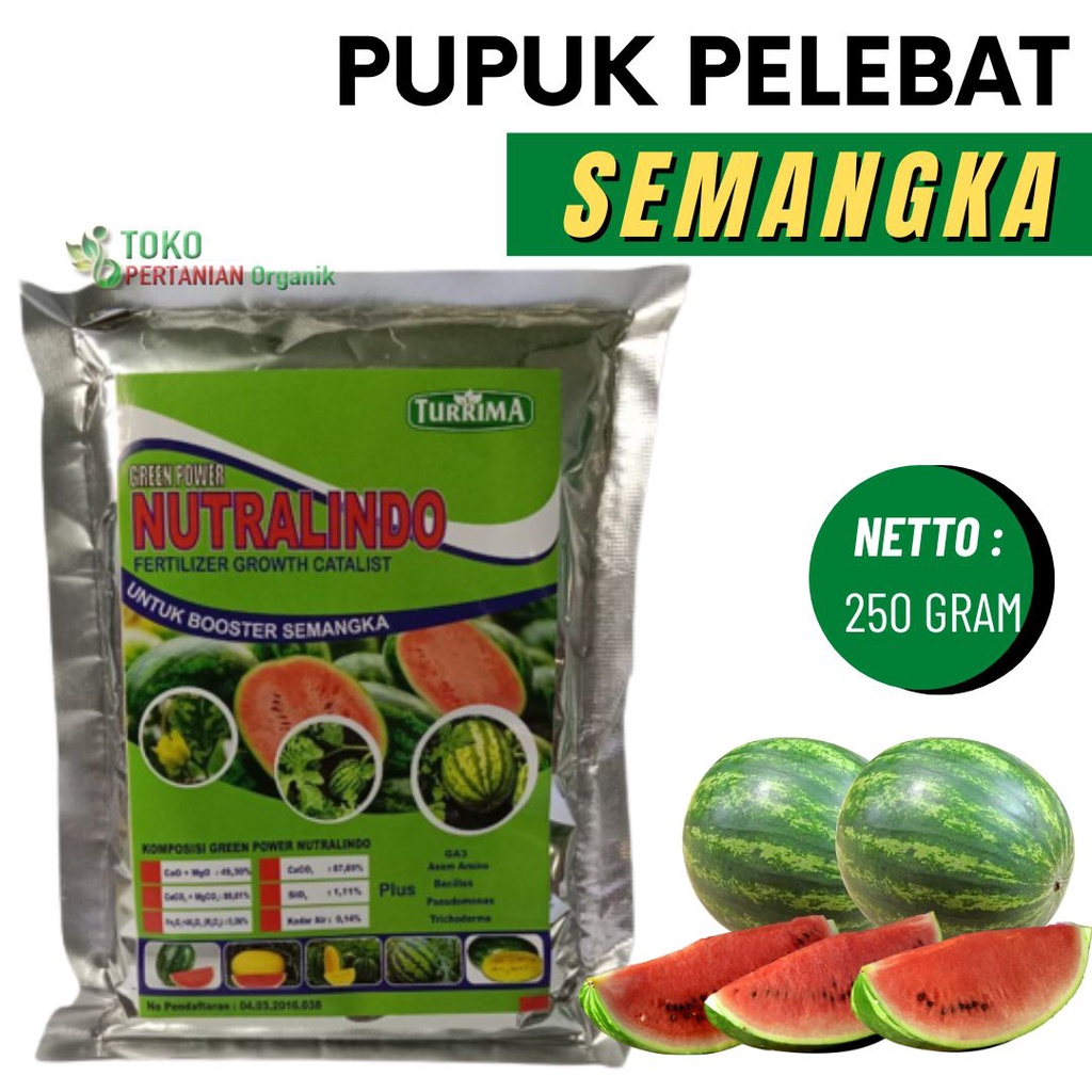 NUTRALINDO Pupuk semangka inul anti rontok, Pupuk organik semangka non biji cepat berbuanga, Pupuk b