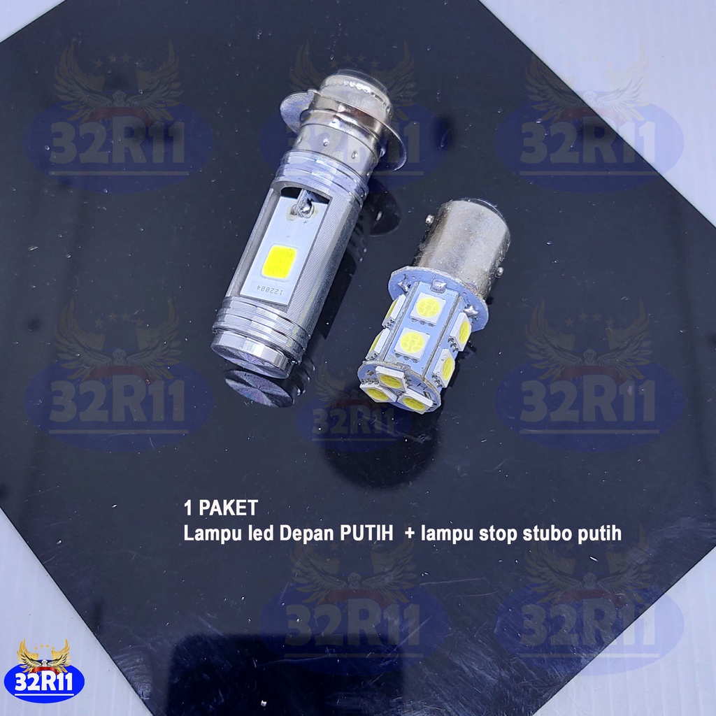 1 paket Lampu led depan ac dc 12v plus lampu stop 13 mata kedip