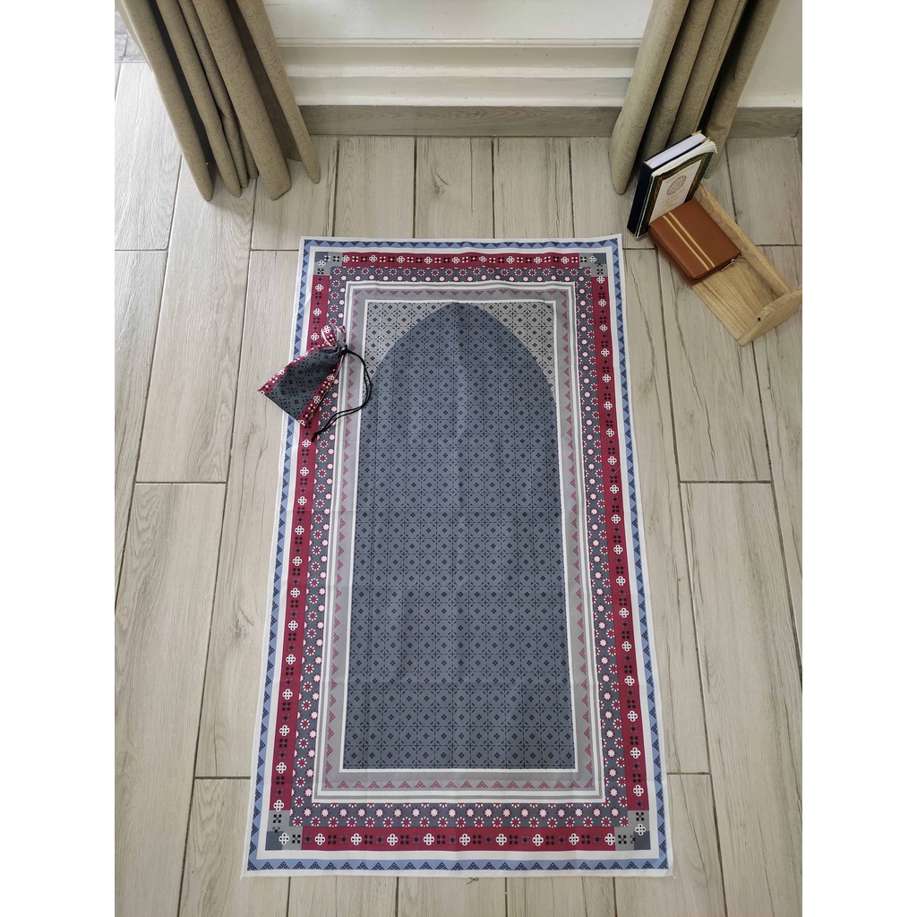 Sajadah Travel Sejadah Traveling pouch souvenir umroh Sajadah JUMBO Sajada Mukena Travel-Sajadah Abu tua abu