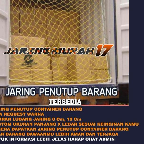 

jaring penutup container barang - 10 cm, 2,5m x 2,5m