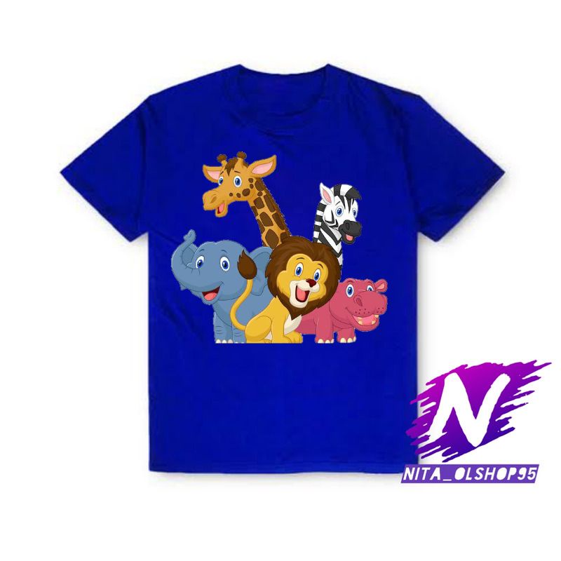 kaos anak animasi kartun hewan lucu baju anak kartun zoo lucu bahan premium