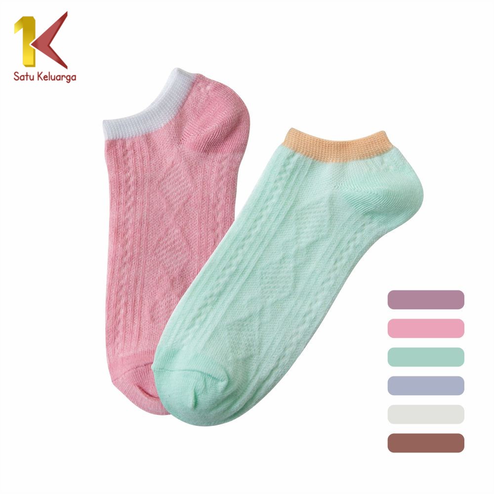 Satu Keluarga Kaos Kaki Wanita Motif Rajut P281 Kaus Kaki Pendek Motif Semata Import Motif Polos Pat
