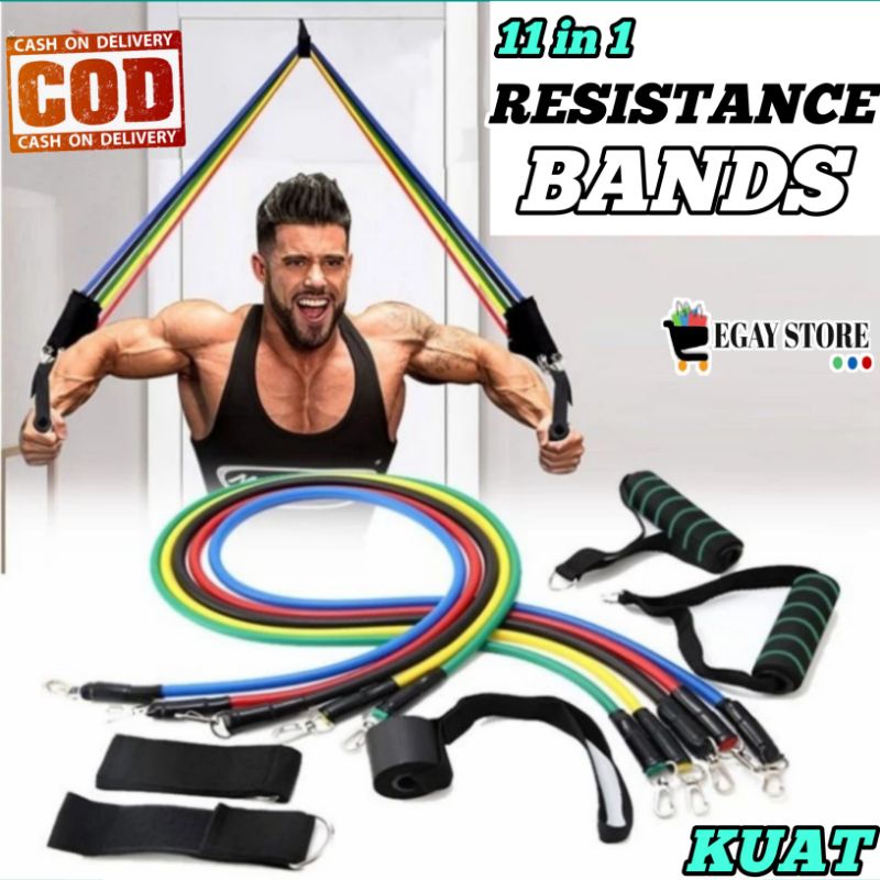 Resistance Band Resistence Bands Set Tali  Kuat Pembantu Olahraga Gym Fitness Yoga Workout Otot Tangan Kaki