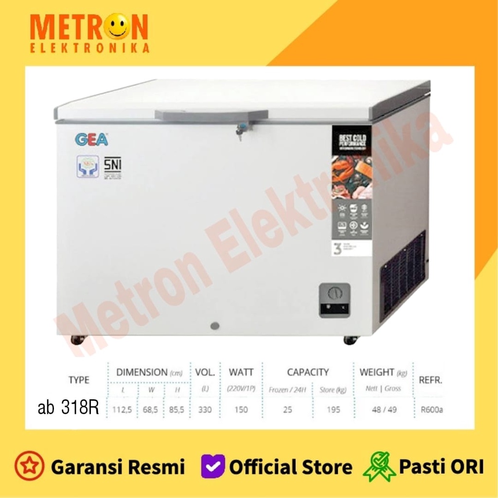 GEA AB 318 R CHEST FREEZER 318 LITER / AB318R