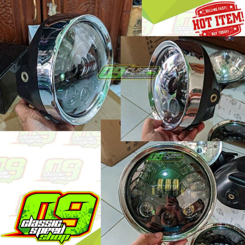 Lampu Tiger Daymaker 7 inchi set batok tiger megapro barong bulat bisa juga ke king ninja dll