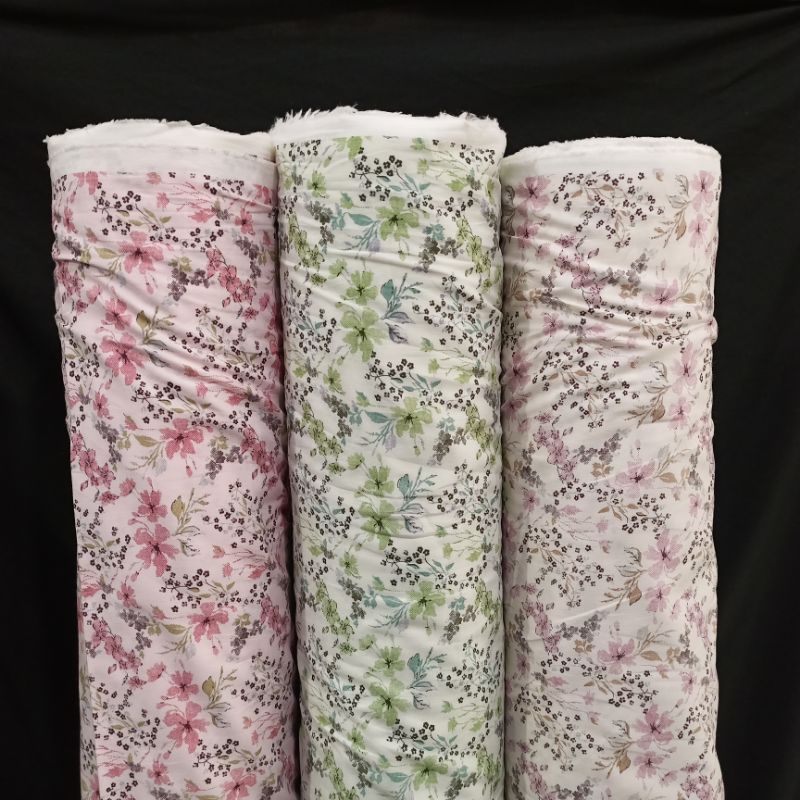 KAIN KATUN MOTIF BUNGA KECIL / LEBAR 150 CM