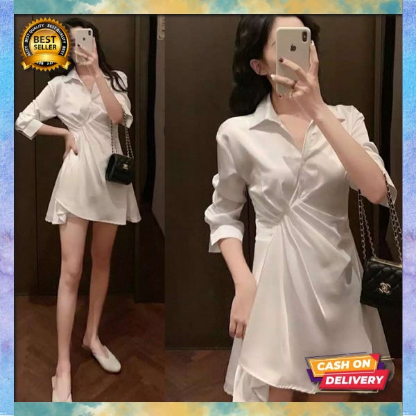 Minidress Cewe Acara Nikahan Deres Waita Import Gaun Kasual Korea Bj Minidres Remaja Kekinian Korea 