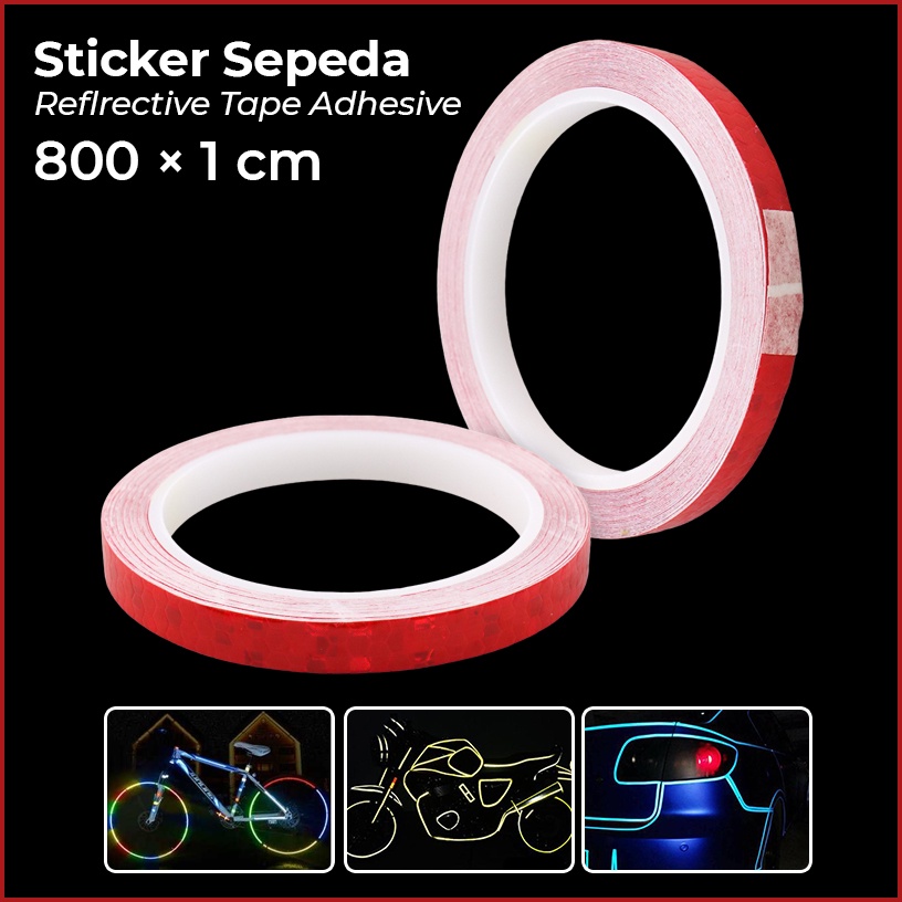 DUUTI Reflective Tape Adhesive Stiker Sepeda MTB Bike 800x1CM - MT800 - Red