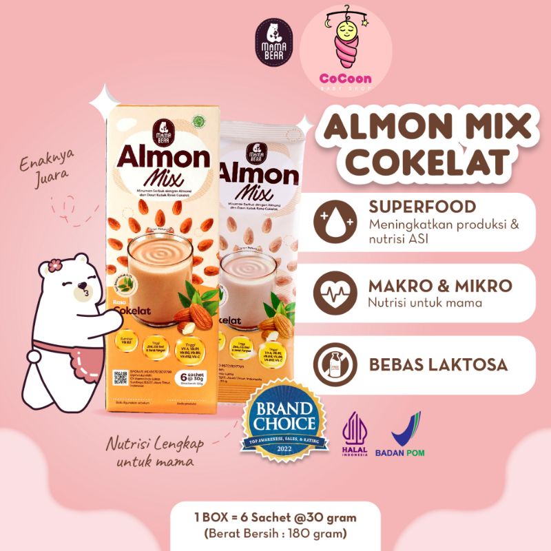Susu Almond Asi Booster Mama Bear MamaBear Almon Mix Coklat Cokelat