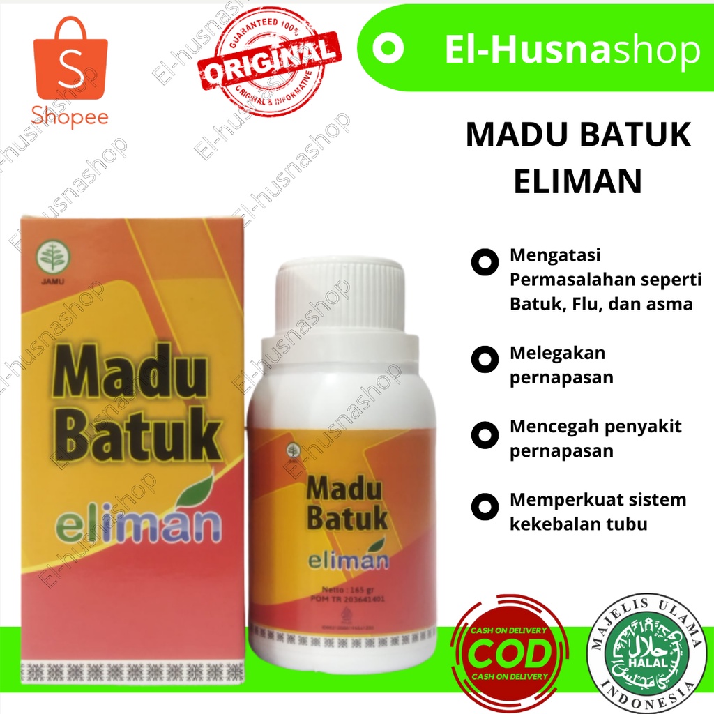 

Madu Batuk Eliman Madu Membantu Meredakan Gejala Selesma Seperti Hidung Tersumbat Dan Batuk Isi 165gram