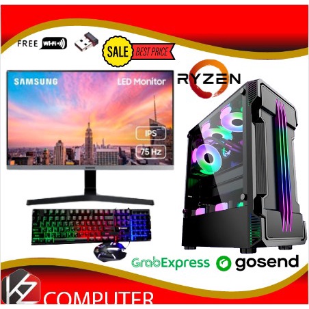 PC DESAIN, VIDEO EDITING &amp; GAMES Lengkap AMDRyzen5 3600 / VGA AMD Radeon RX 6500XT 4GB DDR6 /  Ram 16GB / SSD NVME / Monitor 24 INCH