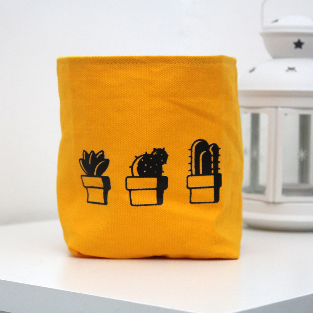 COVER POT / STORAGE MULTIFUNGSI POLOS SABLON CACTUS CPS006