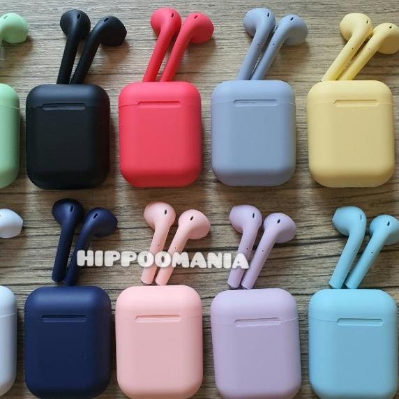 WIRELESS AIRPOD i12 MACARON TWS HEADSET BLUETOOTH - Kuning