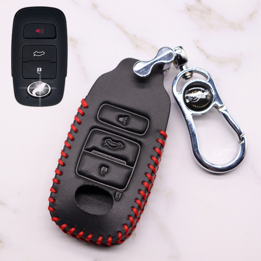 Casing Kunci Remote Mobil Keyless Bahan Kulit Untuk PERODUA ARUZ AXIA BEZZA MYVI 2017-2018