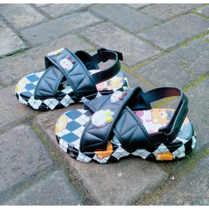 Sandal Sepatu Anak Perempuan Motif Chibi Sandal Tali Anak Sandal Lampu