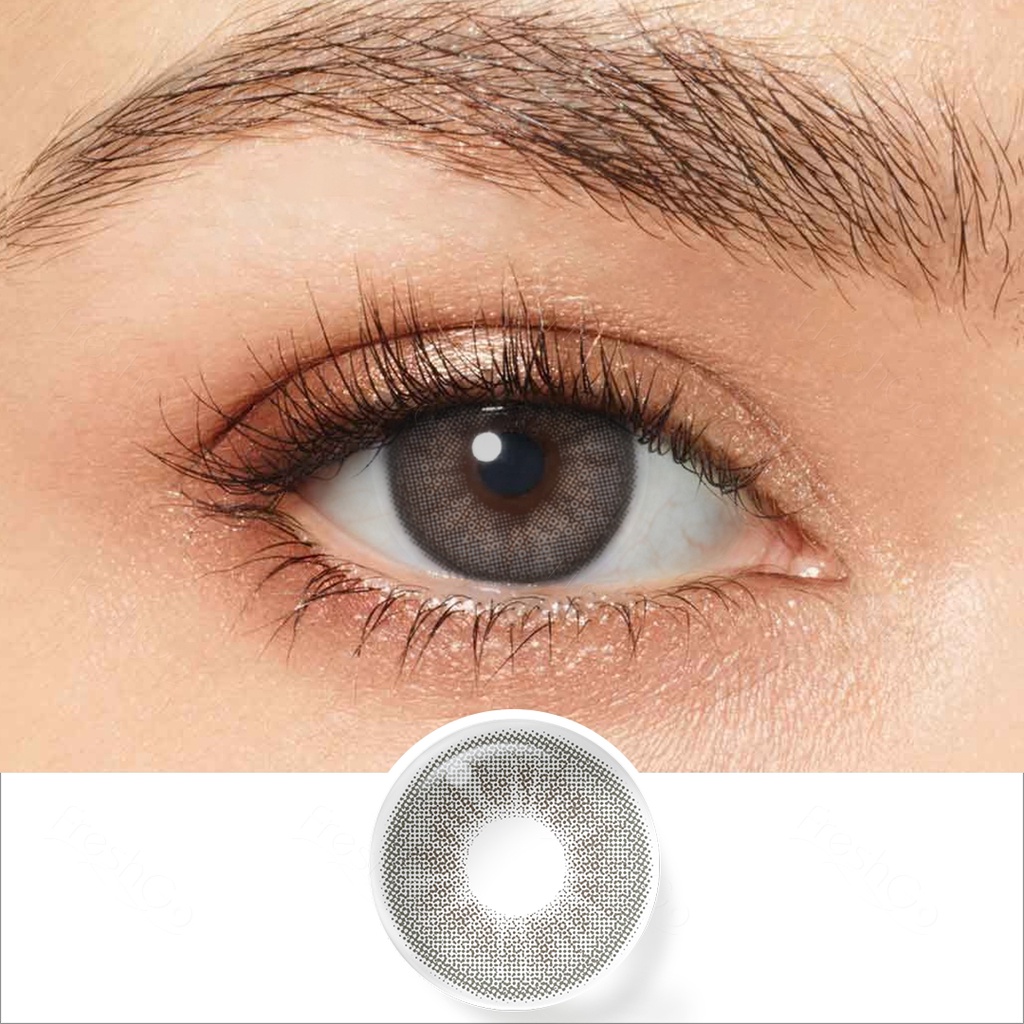 FreshKon Softlens Minus(-0.00 s/d -6.00) lensa kontak warna DIA 14.00mm gaya korea softlens grey