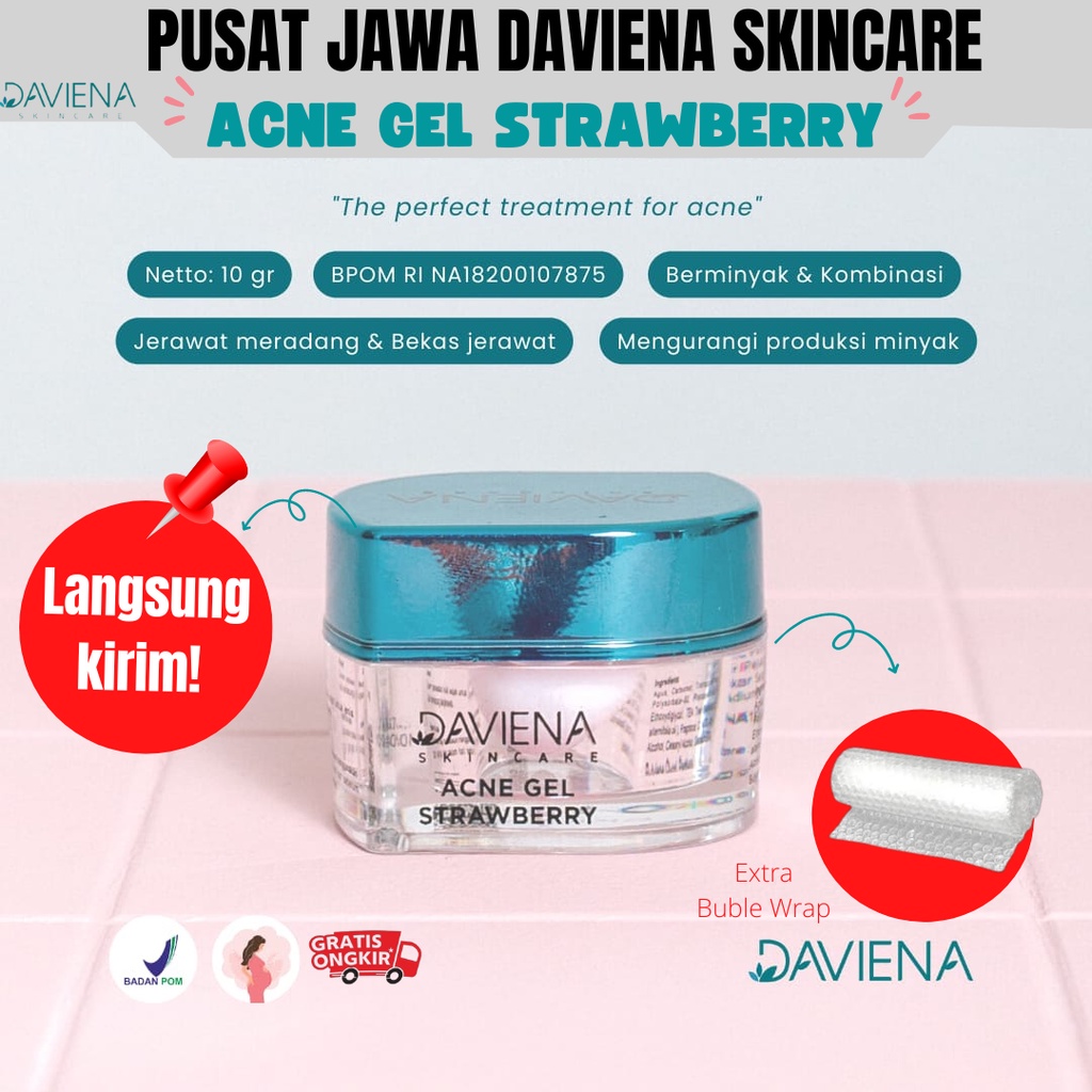 Acne Gel Strawberry Daviena| Acne Gel Daviena | Acne gel daviena skincare | Acne gel | daviena skinc