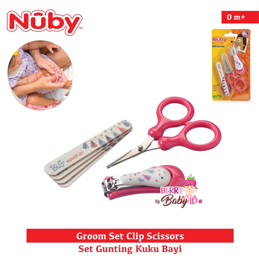 Nuby Nail Care Set Groom Clip Scissors - Paket Gunting Kuku Bayi Anak Berry Mart