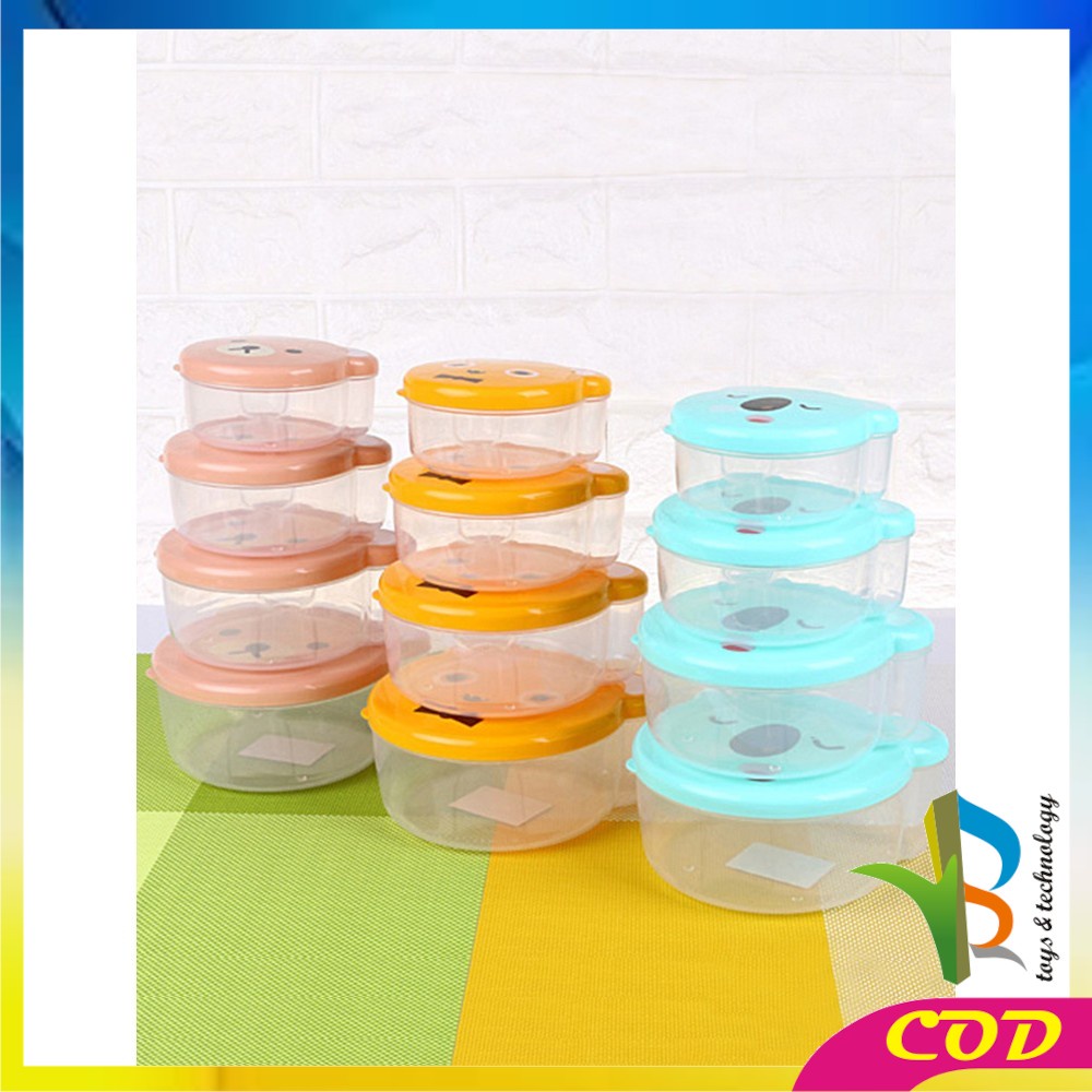 RB-C704 Kotak Bekal Motif Beruang 4IN1 Container Lunch Box / Wadah Tempat Makanan Food Grade / Kontainer Makanan Food Storage Box