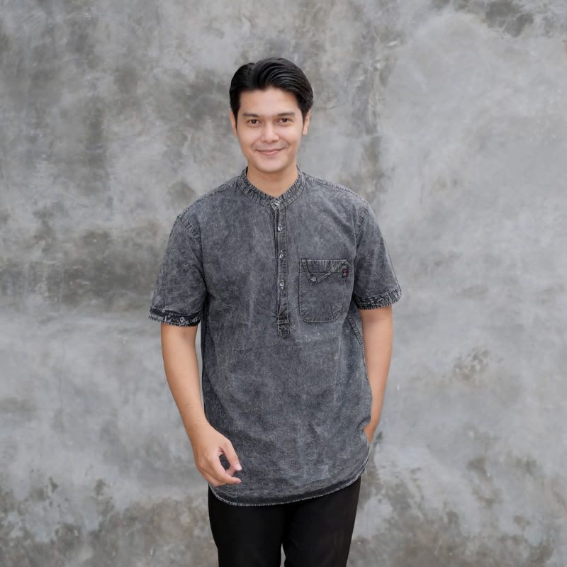 Baju koko kurta lengan 3/4 dewasa terbaru atasan muslim pria original fashion man terlaris kekinian size M L XL XXL koko lengan panjang