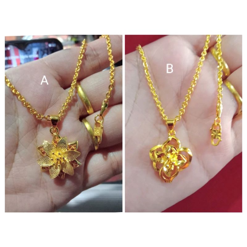 kalung Nuri kecil bunga 45cm dan 50cm lapis emas 24 k