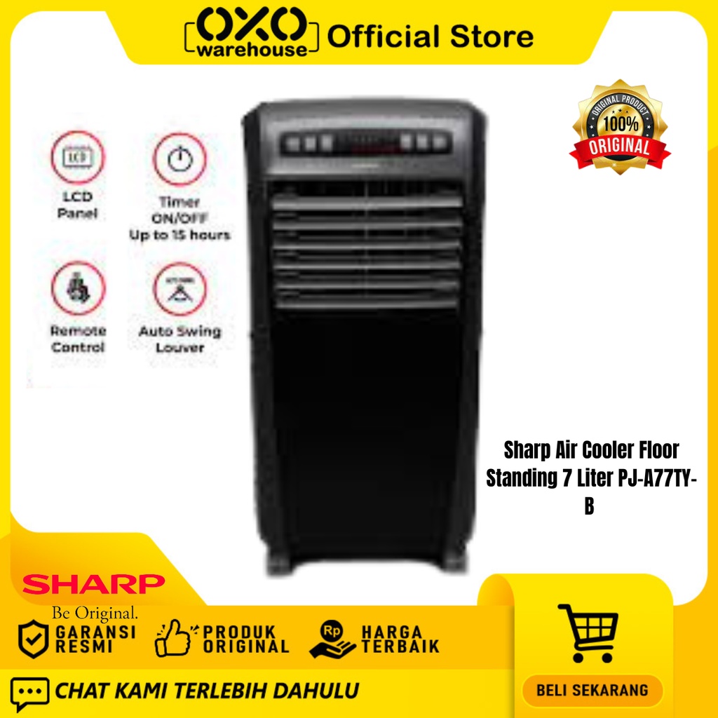 Sharp Air Cooler PJ-A77TY-B 7Liter Ruangan Portable Garansi Resmi