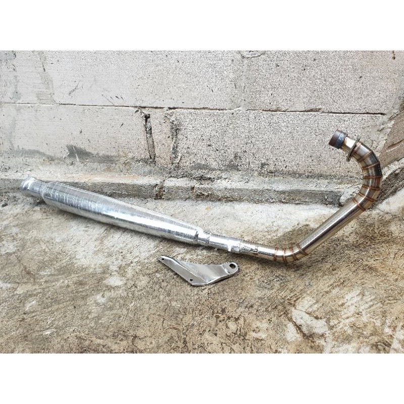 Knalpot Corbi Plor leher stenlis cacing Knalpot Cb 125 stenlis pnp CB GL MP TIGER set dudukan