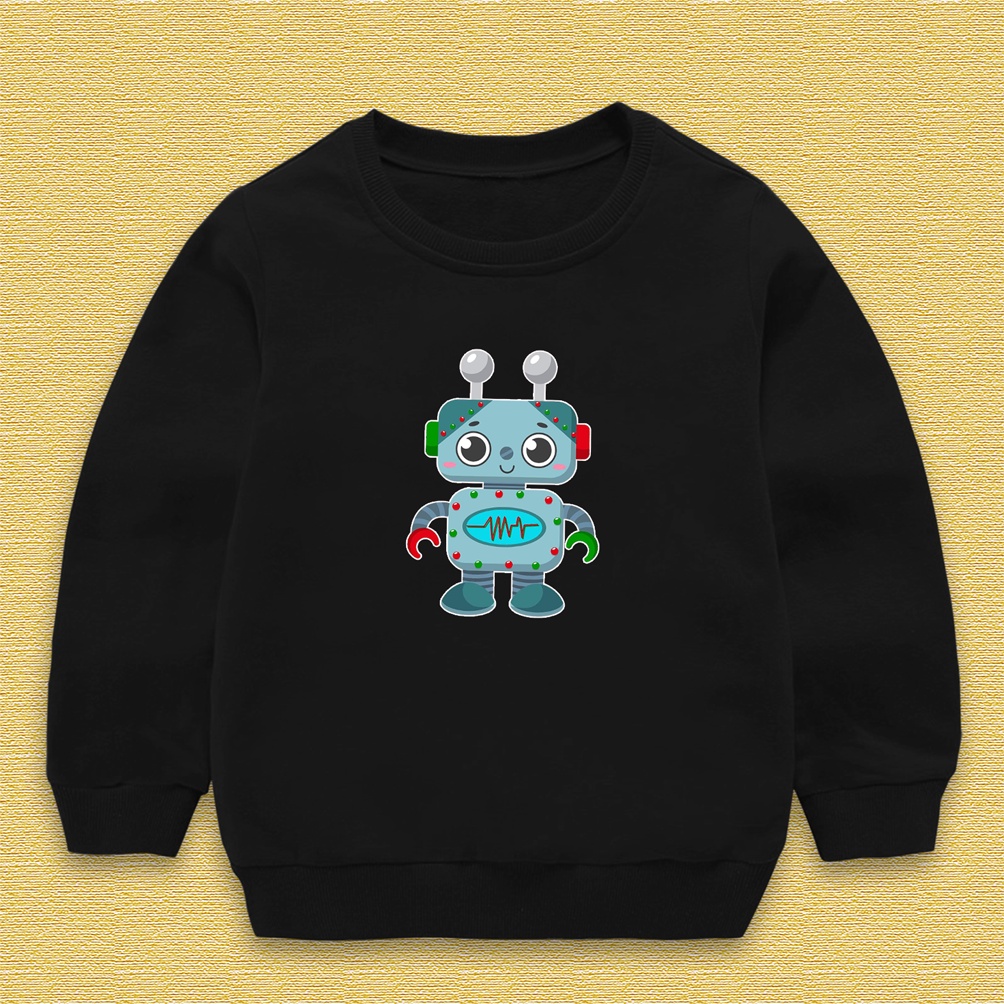 Sweater crewneck anak MACHINE CUTE ROBOT baju anak perempuan laki laki lucu