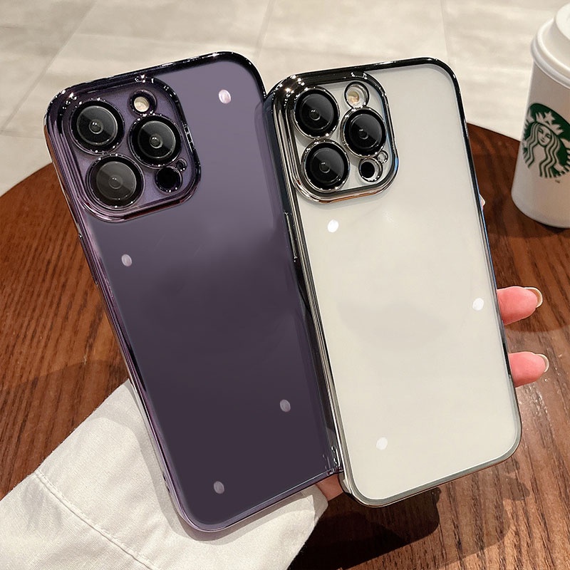 Case Pelindung Kamera Transparan Shockproof Untuk iPhone 11 12 13 14 Pro Max X XR XS 7 8 Plus SE