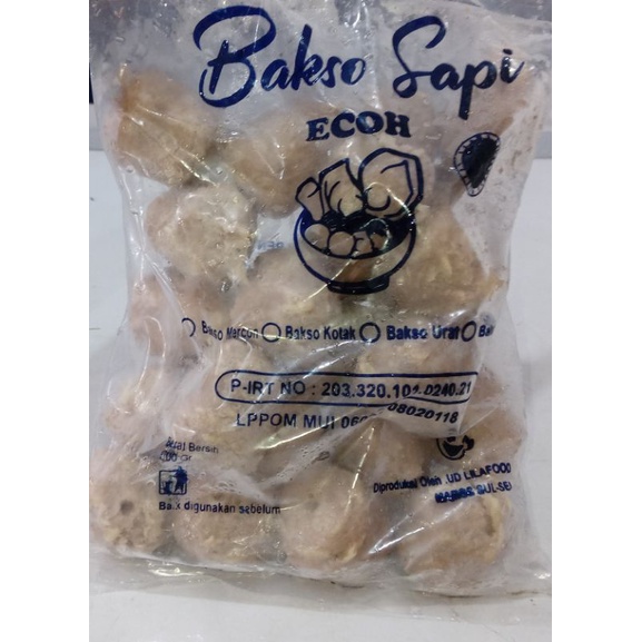 

Lila Food / Ecoh bakso Sapi Ecoh urat 500gr