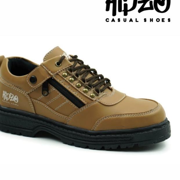 Sepatu Pria Kerja Hipzo Sepatu Boots Riding Terbaru Sepatu Kulit Boots - Coklat Muda, 40