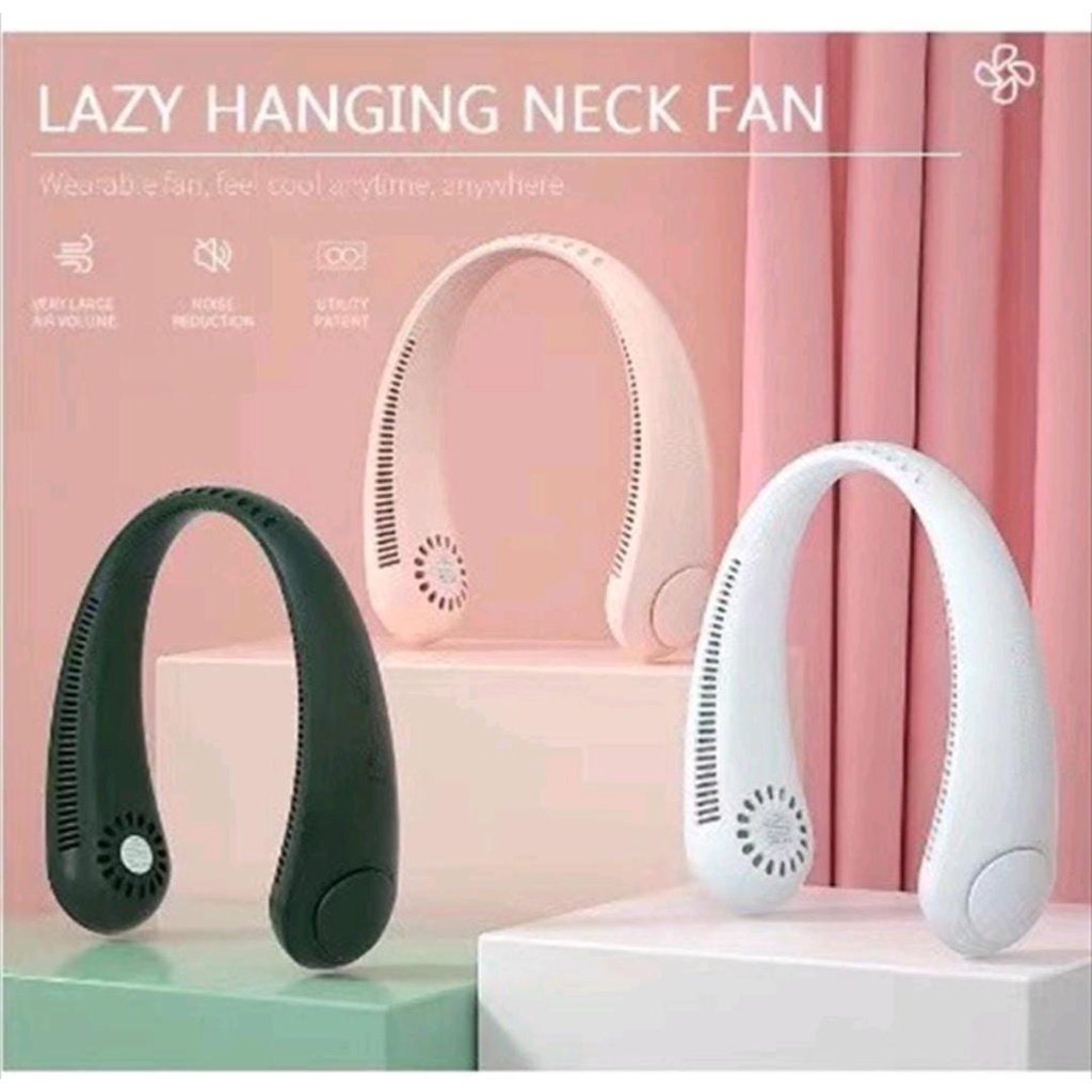 Kipas Angin Mini Gantung Leher Portable USB Rechargeable / Kipas Angin Kecil Isi Ulang /