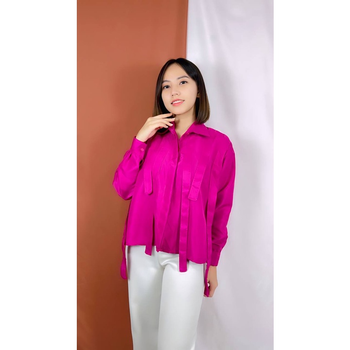 Tq88indonesia Fashion Blouse Wanita Lengan Panjang Terbaru /  BINA SHIRT / Baju Atasan Cewek / Blus / Pakaian Casual Cewek