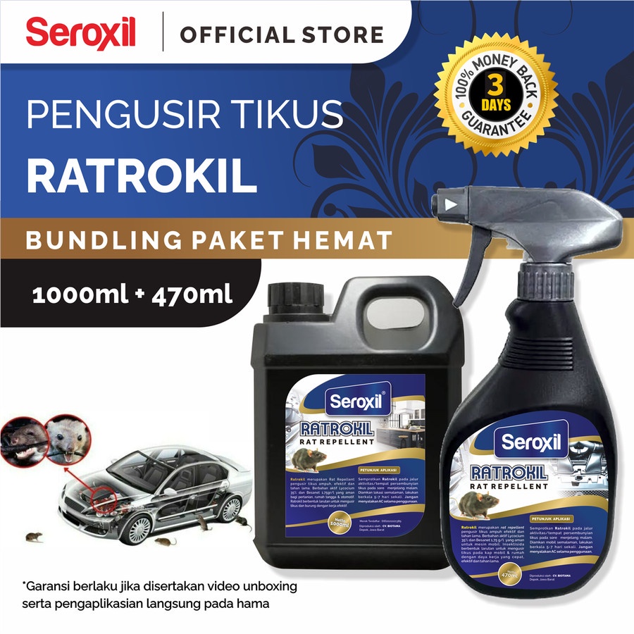 (Paket) Parfum Semprotan Pengusir Tikus Mobil Rumah Ampuh Tahan Lama 1 Liter + 450ml