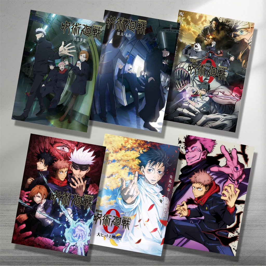 Koleksi Poster A3 Anime Jujutsu Kaisen A - Itadori Fushiguro Kugisaki Gojo Sukuna Inumaki Maki Nanami Yuuta