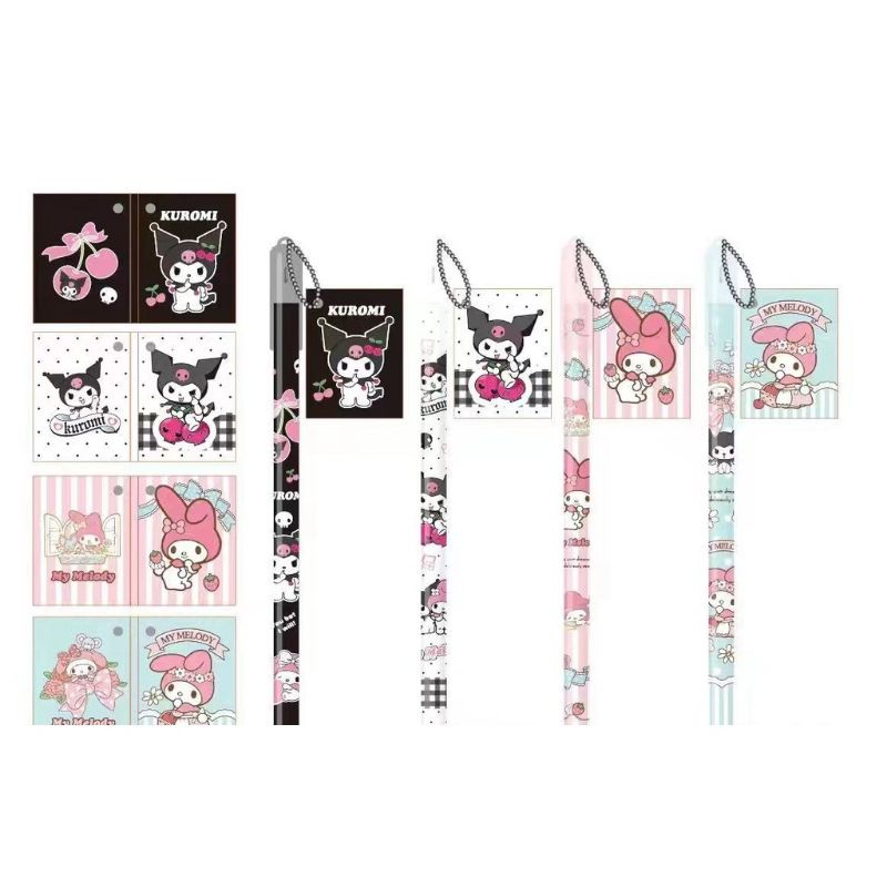

[RANDOM] Pen Gel Tinta Hitam Gantungan Buku Mini Motif Sanrio BTS Pulpen Pena