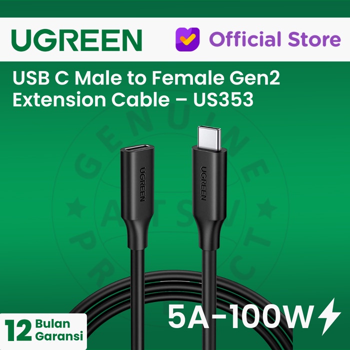 UGREEN USB C Male to Female Gen2 Extension Cable – US353