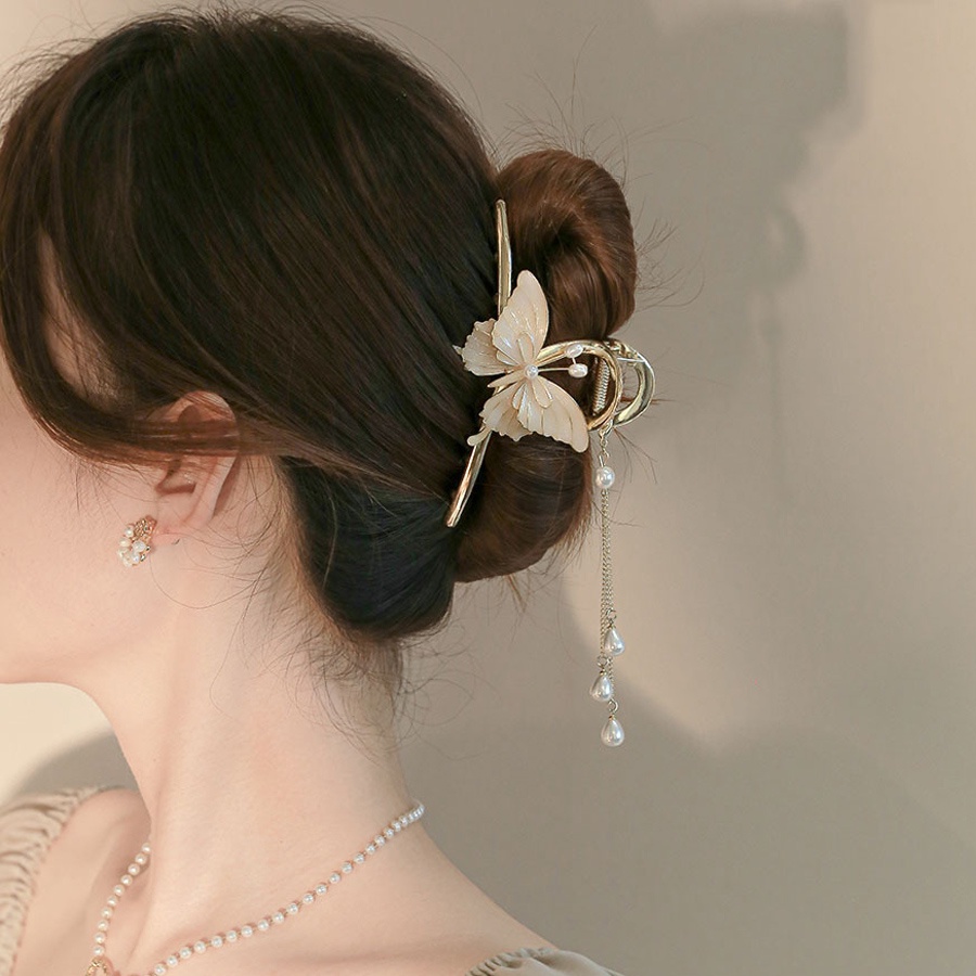 Jepit Rambut Model Rumbai Kupu-Kupu Gaya China Vintage Untuk Wanita Butterfly