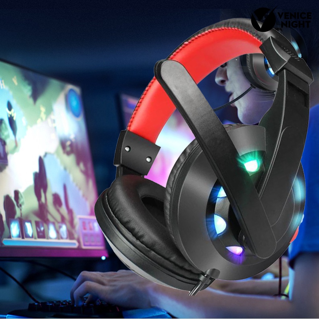 (VNEP) (Berkabel) A65 Headphone Luminous Mini Gaming Headphone untuk Komputer