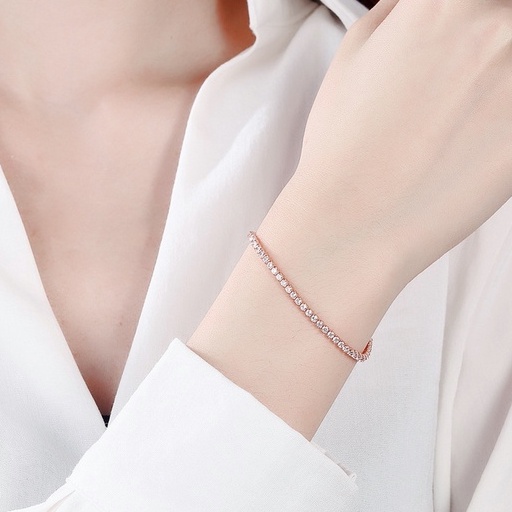 Gelang  Serut Titanium Rantai Adjustable Bracelet Perhiasan Wanita -Doo