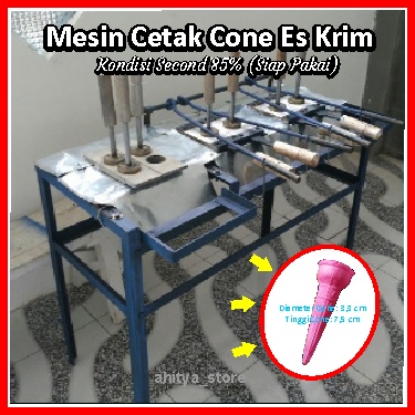 Mesin Cetak Manual Cone Ice Cream Cone Lancip Diameter 3,3 cm Mesin Corong Es Krim Kondisi Second